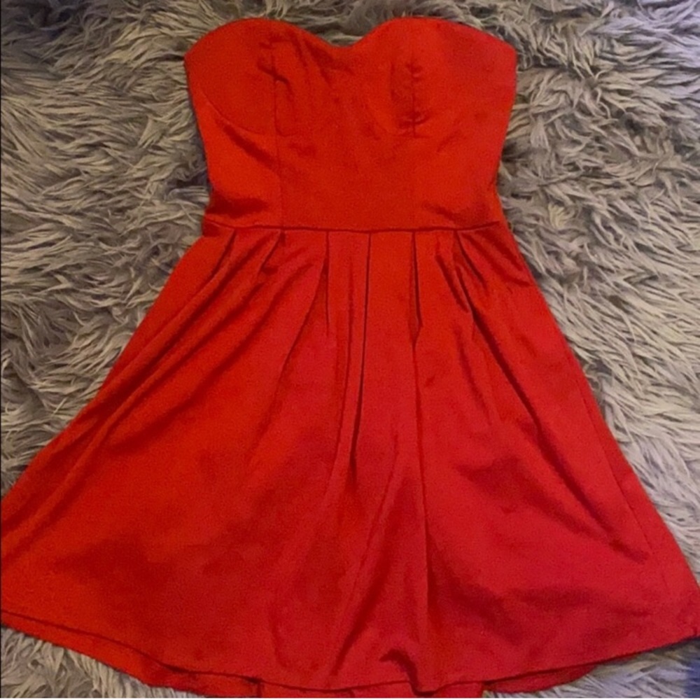 Red JFW Strapless Sweetheart Dress Small